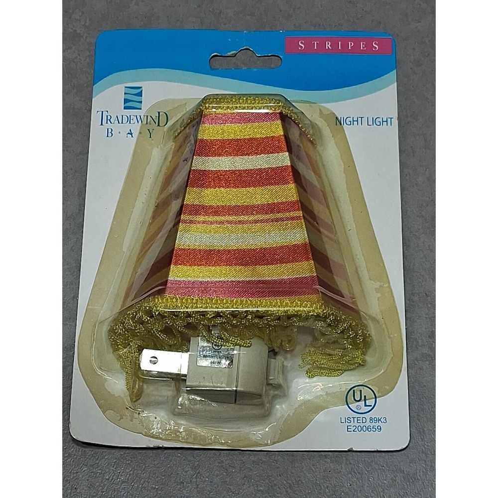 Vintage Tradewind Bay Plug In Groovy Night Light With Pink Red n Yellow Stripes